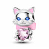 Cute Cat Charm Pink Love Heart Pet Ribbon Bow