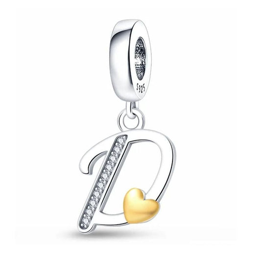 D Initial Charm Alphabet Letter Love Heart