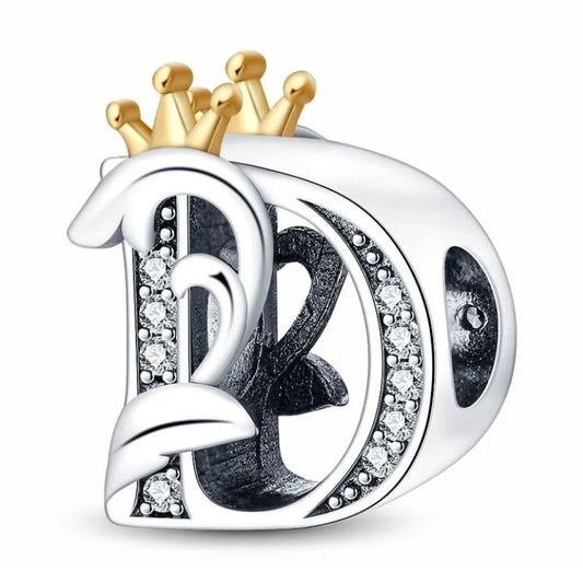 D Letter Charm Initial Crown Alphabet