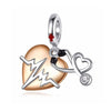 Doctor Stethoscope Charm Heart Rate Nurse Rose Gold Color