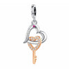 Looped Together Heart Key Charm Lovers Couple