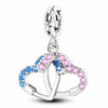 Looped Together Hearts Charm Couple Blue Pink