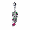 Green Pink Feather Charm Bird Colorful