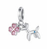 Balloon Art Dog Charm Pink Four Leaf Clover