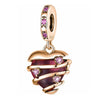 Red Heart Charm Pink Mini Heart Gemstone Crystal Gold Sterling Silver S925