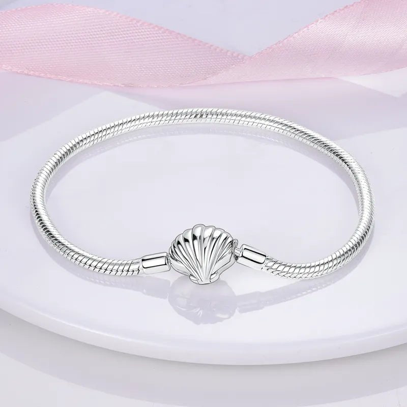 Beach Sterling Silver Plated Charm Bracelet with Clam Clasp Ocean Sealife