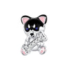 Dog Bone Charm Pink Black White