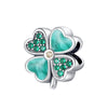 Green Turquoise Clover Charm