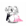 Kissing Couple Silver Charm Tuxedo Pink Dress Lovers