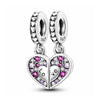 Two Piece Charm Mother Daughter Pink Dividable Love Heart